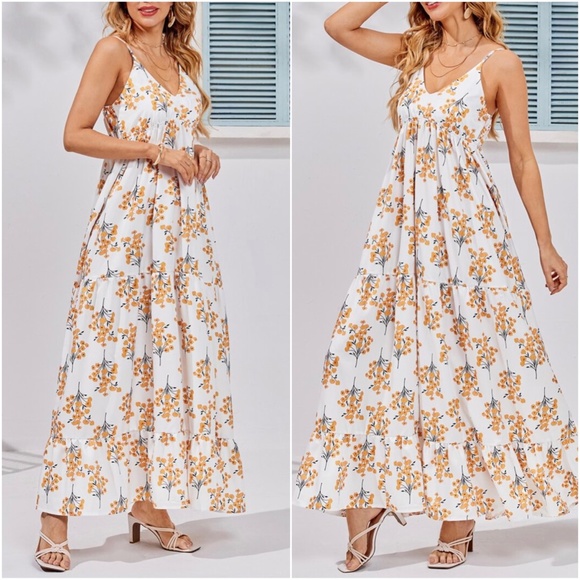 Bohemian Floral Print Cottagecore Maxi Dress - Picture 3 of 6